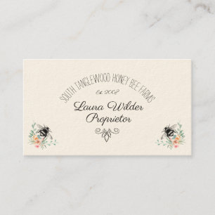 Elegant Apiary Typography Honungsbibiodlare Visitkort