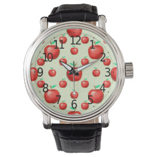 Elegant Apples Mönster honeycomb - bakgrund Armbandsur