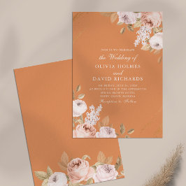 Elegant Apricot Peony bröllopsinbjudan Inbjudningar