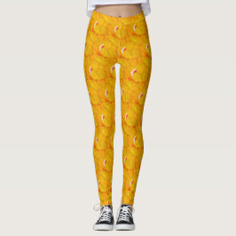 Elegant Aprikos Knus Abstract Blommig Leggings
