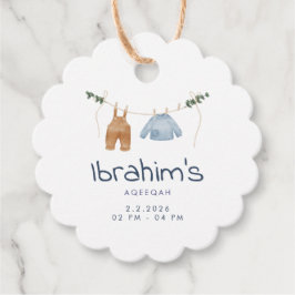 Elegant Aqiqah Favor Tags Baby Boy Thank You Gift  Gåvor Etiketter