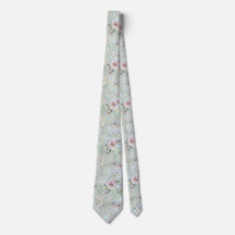 Elegant Aqua Blommigt Bröllop Necktie