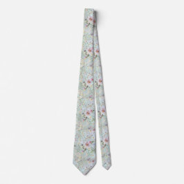 Elegant Aqua Blommigt Bröllop Necktie Slips