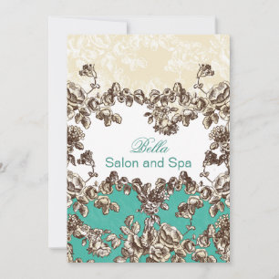 elegant aqua blomstra Business - tack vare dina ko Kort