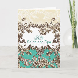 elegant aqua blomstra Business - tack vare dina ko Kort