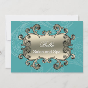 elegant aqua blomstra Business - tack vare dina ko Kort