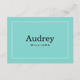 Elegant Aqua Blue Anpassningsbar Bride Namn Monogr Anteckningskort