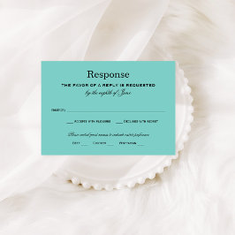 Elegant Aqua Blue Bröllop OSA Kort