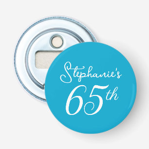 Elegant Aqua Blue Monogram 65e Födelsedagsfest Flasköppnare