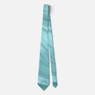Elegant Aqua Blue Swirl Mönster Monogram Initialer Slips