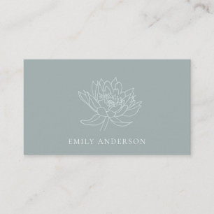 ELEGANT AQUA BLUE TEAL FAUX GULD LOTUS BLOMMIGT VISITKORT