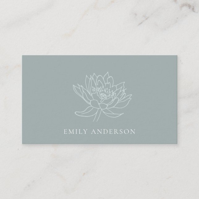 ELEGANT AQUA BLUE TEAL FAUX GULD LOTUS BLOMMIGT VISITKORT (Framsida)