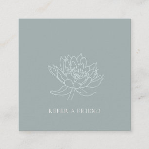 ELEGANT AQUA BLUE TEAL LOTUS BLOMMIGT AVSER EN VÄ FYRKANTIGT VISITKORT