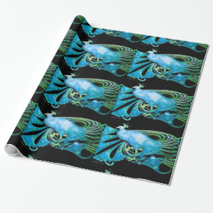 ELEGANT AQUA BLUE TURQUOISE PEACOCK OCH GEM STONES PRESENTPAPPER