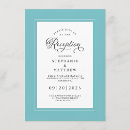 Elegant Aqua Blue Wedding Chic Gräns Tilläggskort