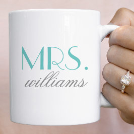 Elegant Aqua Fru Monogram Kaffemugg