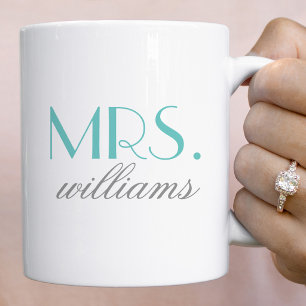 Elegant Aqua Fru Monogram Kaffemugg