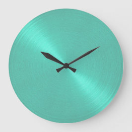 Elegant Aqua Grönt Sheen Stor Klocka