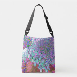 Elegant Aqua och Lila Limelight Hydrangea Detail Axelväska