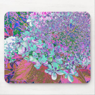 Elegant Aqua och Lila Limelight Hydrangea Detail Musmatta