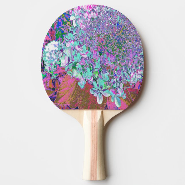 Elegant Aqua och Lila Limelight Hydrangea Detail Pingisracket (Framsidan)
