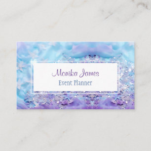 Elegant Aqua och Violet Lilac Shimmer Glitter Visitkort