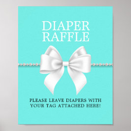 Elegant Aqua Tiffany Baby Shower Raffle Poster