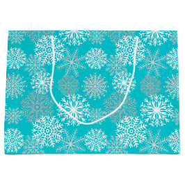 Elegant Aqua White Guld Winter Snowflake-jul