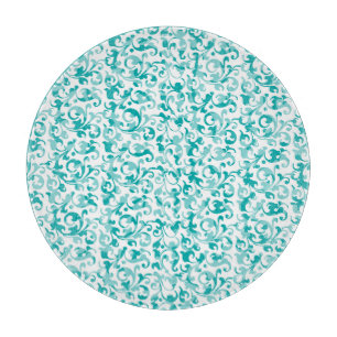 Elegant Aquakrickadamast virvlar runt rullor