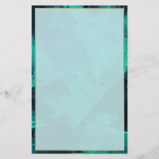 Elegant Aquamarine and Gold Brevpapper