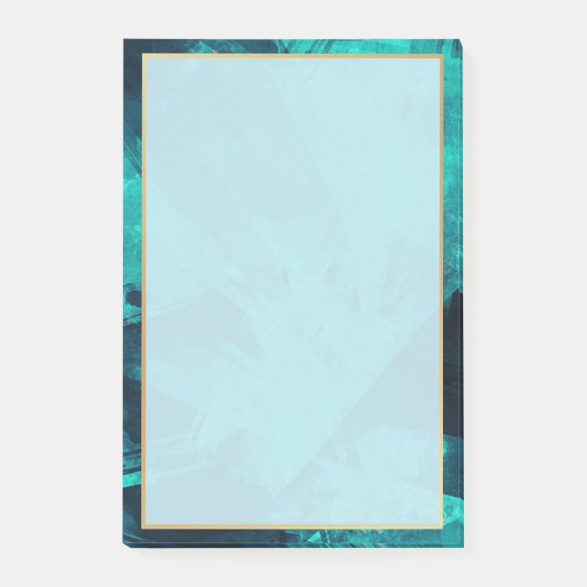 Elegant Aquamarine och Guld Post-it Block (Framsida)