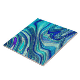 Elegant Aquamarine Paua Rainbow Snäcka Inspired Kakelplatta