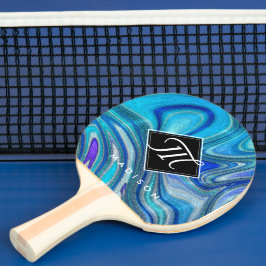 Elegant Aquamarine Paua Rainbow Snäcka Inspired Pingisracket