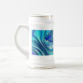 Elegant Aquamarine Paua Rainbow Snäcka Inspired Sejdel