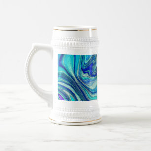 Elegant Aquamarine Paua Rainbow Snäcka Inspired Sejdel