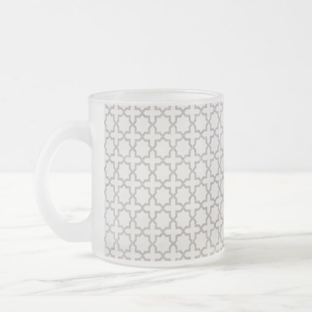 Elegant arabeskornamentik frostad glasmugg (Vänster)
