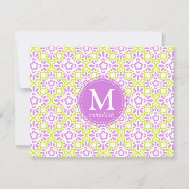 Elegant Arabesque Damask Lilac Lila Personlig (Framsida)