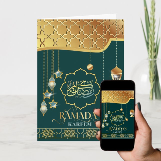 Elegant Arabisk kalligrafi Ramadan Kareem Hälsning Kort (Skapare uppladdad)