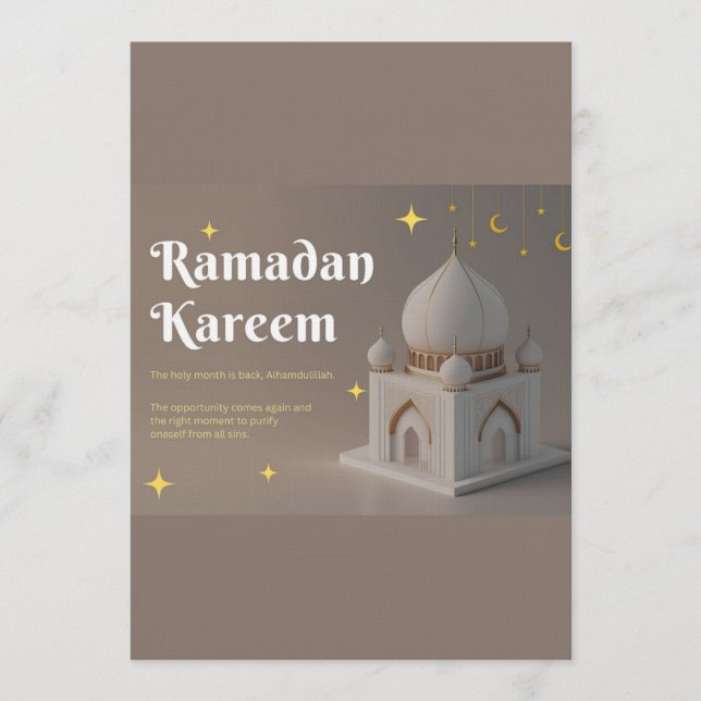 Elegant arabisk kalligrafi Ramadan-önskningar Inbjudningar (Framsida)
