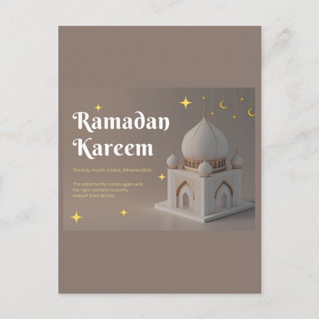 Elegant arabisk kalligrafi Ramadan-önskningar Vykort (Framsida)