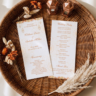 Elegant arabisk lykt blomsterbröllop program