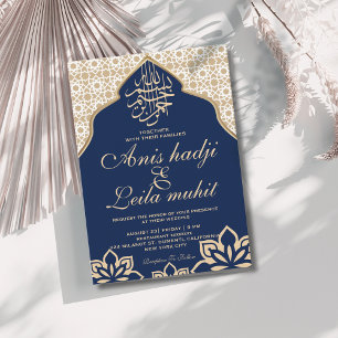 Elegant Arabiska orientaliska golden bröllop Inbjudningar
