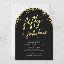 Elegant Arch Black 50 och Fabulous Birthday
