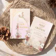 Elegant Arch Boho Floral Pink Modern Wedding 