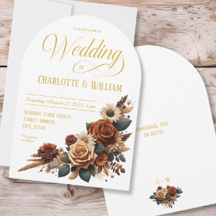 Elegant Arch Bröllop Script Rustic-Blommigt Inbjudningar