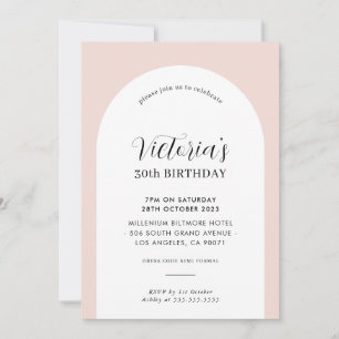 ELEGANT ARCH-chic - modern rosa svart Inbjudningar
