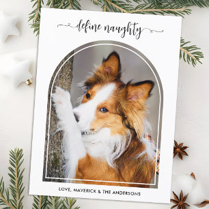 Elegant Arch Define Naughty Jul Pet Photo Helg Vykort