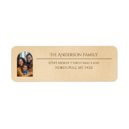 Elegant Arch Family Photo Beige Return Address Returadress Etikett
