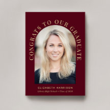 Elegant Arch Foto Burgunderröd Studentexamen