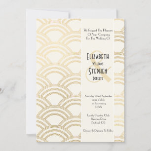 Elegant Arch Gatsby Art Deco 1920-tal Elfenben & G Inbjudningar